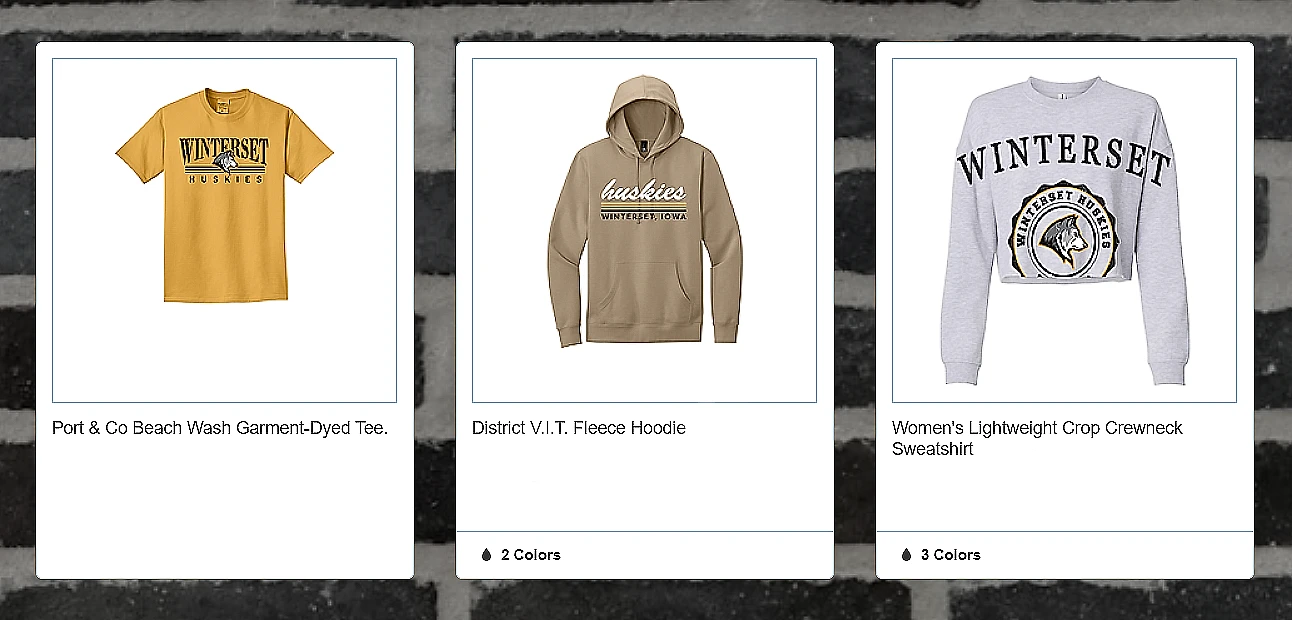 Company branded apparel store for businesses and teams