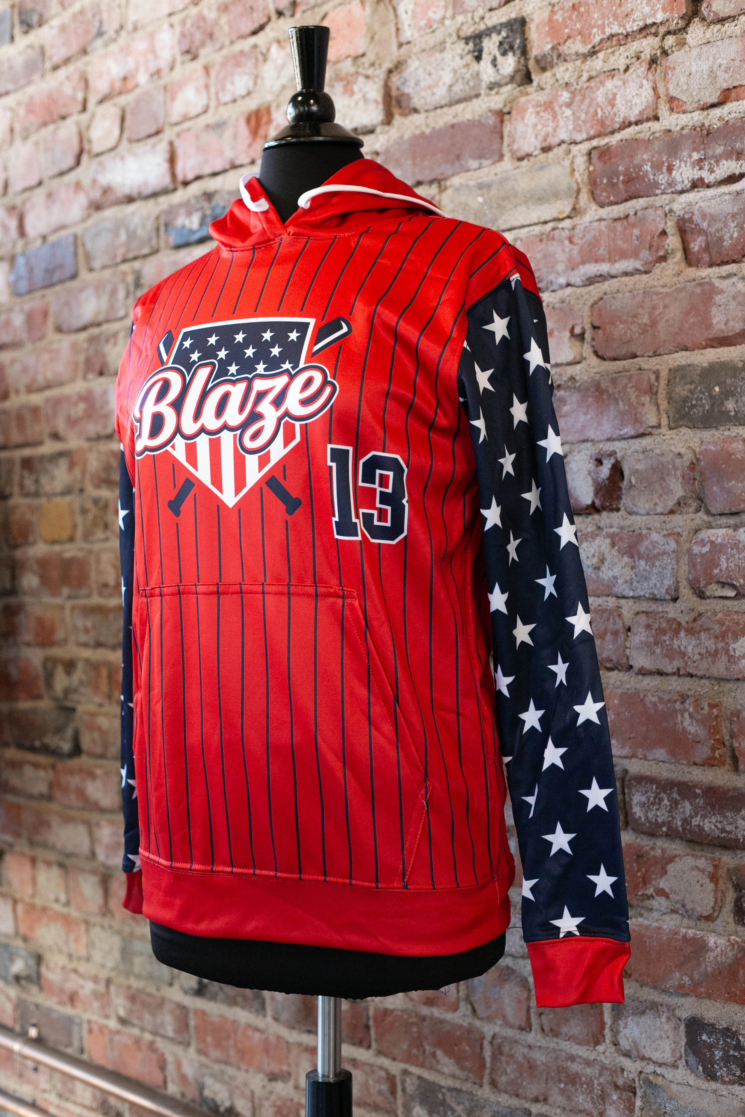 Fully sublimated custom baseball hoodie